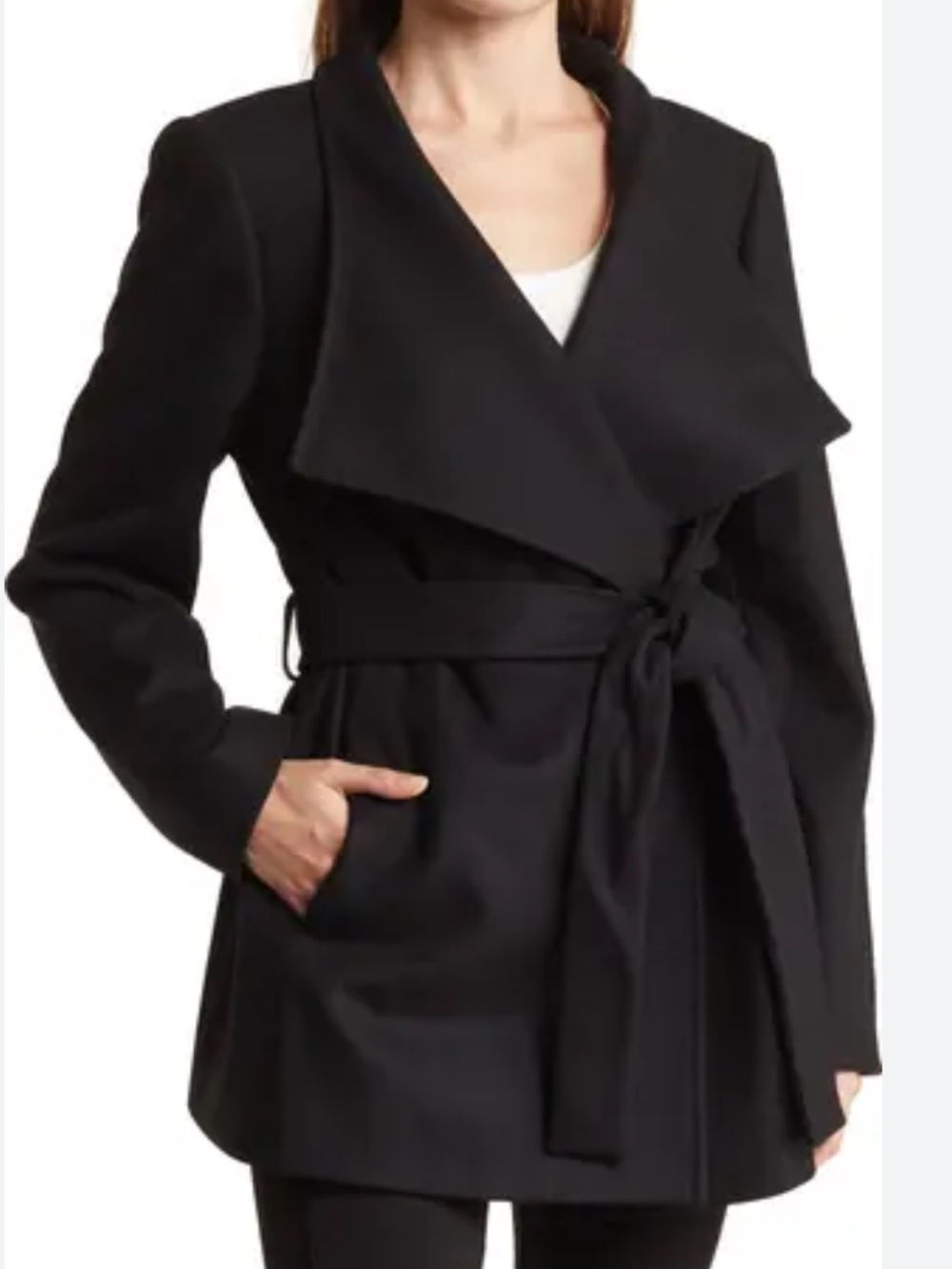 Ted Baker Black Floral Satin-Lined wool coat S
